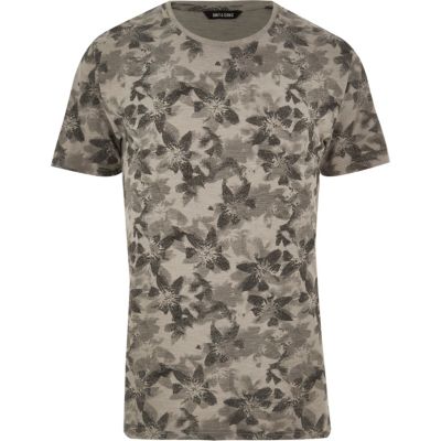 Brown Only & Sons floral print t-shirt